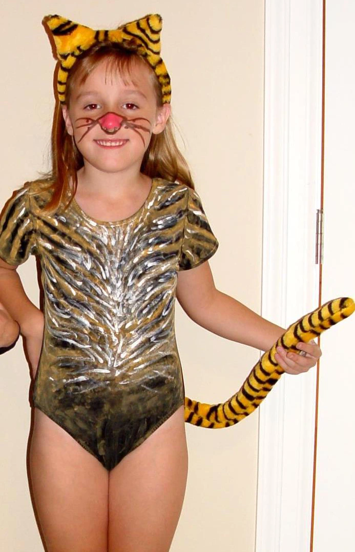Kate Lester looking real cool in a tiger costume as a kid